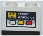 Brick 1 x 2 with Fuel Dispenser Meter with 'PRICE AMOUNT' Pattern (Sticker) - Set 8186