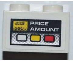 Brick 1 x 2 with Fuel Dispenser Meter with 'PRICE AMOUNT' Pattern (Sticker) - Set 8186