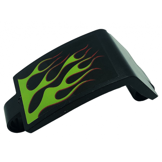 Technic, Panel Curved 3 x 5 x 3 with Lime Flames Pattern Model Right Side (Sticker) - Set 42118