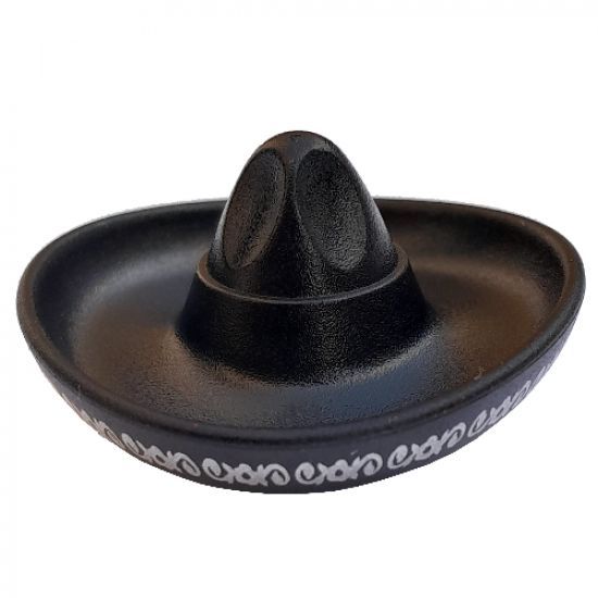 Minifigure, Headgear Hat, Mexican Sombrero with Silver Ornate Trim Wide Pattern (BAM)
