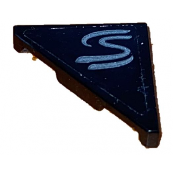 Tile, Modified 2 x 2 Triangular with Stylized Letter S Pattern Model Left Side (Sticker) - Set 75892