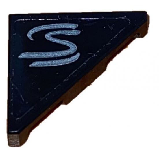Tile, Modified 2 x 2 Triangular with Stylized Letter S Pattern Model Right Side (Sticker) - Set 75892
