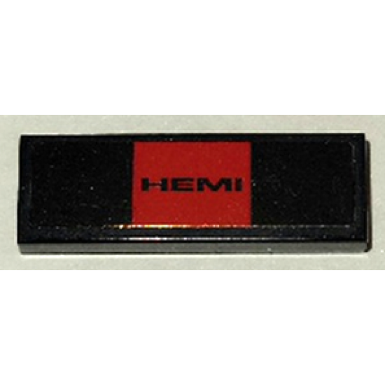 Tile 1 x 3 with 'HEMI' on Red Background Pattern (Sticker) - Set 75893