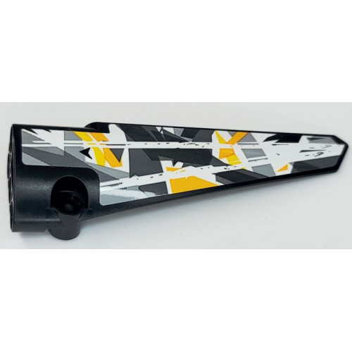 Technic, Panel Fairing # 6 Long Smooth, Side B with White, Yellows and Grays Stone Background Pattern (Sticker) - Set 42069