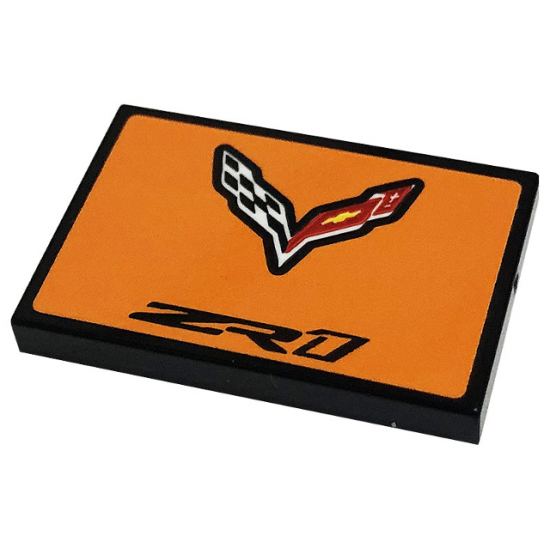 Tile 2 x 3 with Chevrolet Logo and Black 'ZR1' Pattern (Sticker) - Set 42093