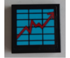 Tile 2 x 2 with Stock Exchange Graph with Red Arrow Pattern (Sticker) - Set 60102