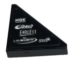 Tile, Modified 2 x 2 Triangular with 'NGK', 'Elbach', 'ENDLESS', 'L.M. Granetti' and 'SWP' Pattern Model Right Side (Sticker) - Set 75885