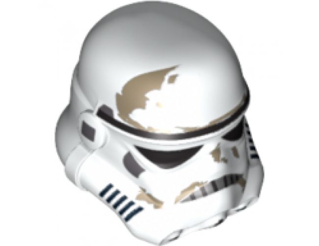 Minifigure, Headgear Helmet SW Stormtrooper, 2 Chin Holes and Dirt Stains Pattern
