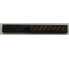 Tile 1 x 8 with Red Danger Stripes Pattern (Sticker) - Set 70908
