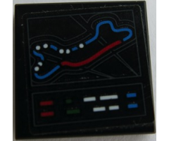 Tile 2 x 2 with Race Track Pattern (Sticker) - Set 75879