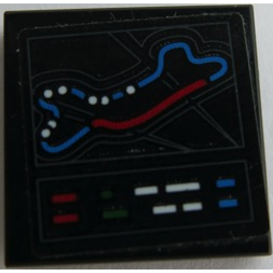 Tile 2 x 2 with Race Track Pattern (Sticker) - Set 75879