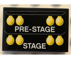 Tile 2 x 3 with White 'PRE-STAGE' and 'STAGE', Yellow Lights Pattern (Sticker) - Set 42103