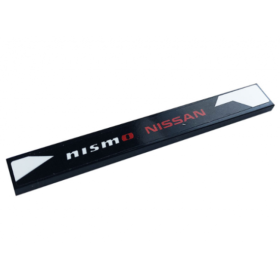 Tile 1 x 8 with Red 'NISSAN' and 'nismo' Pattern Model Right Side (Sticker) - Set 76896