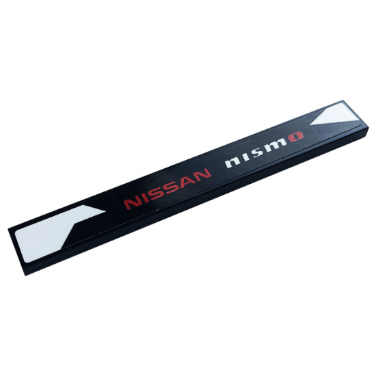 Tile 1 x 8 with Red 'NISSAN' and 'nismo' Pattern Model Left Side (Sticker) - Set 76896