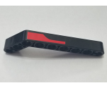 Technic, Liftarm 1 x 9 Bent (7 - 3) Thick with Red Stripe Pattern Model Right Side (Sticker) - Set 8167