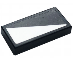 Tile 1 x 2 with White Triangle Pattern Model Left Side (Sticker) - Set 76897