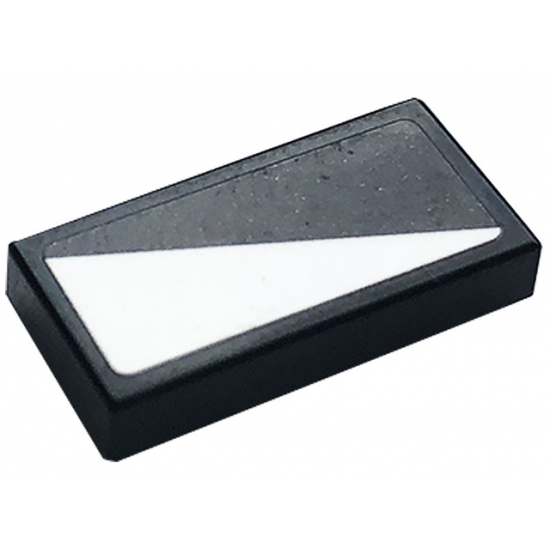 Tile 1 x 2 with White Triangle Pattern Model Left Side (Sticker) - Set 76897