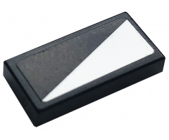 Tile 1 x 2 with White Triangle Pattern Model Right Side (Sticker) - Set 76897