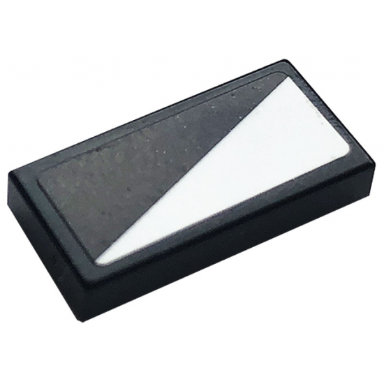 Tile 1 x 2 with White Triangle Pattern Model Right Side (Sticker) - Set 76897