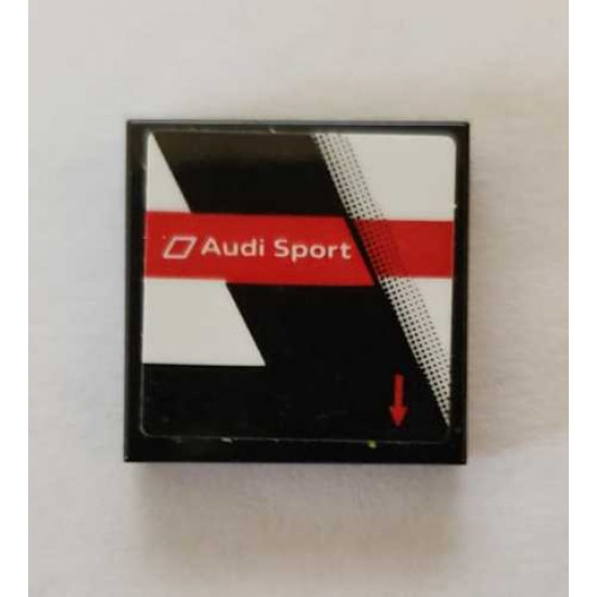 Tile 2 x 2 with White 'Audi Sport' Pattern Model Left Side (Sticker) - Set 75872