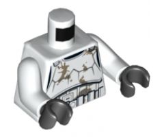 Torso SW Armor Stormtrooper, Detailed Armor, Dirt Stains Pattern / White Arms / Black Hands