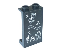 Panel 1 x 2 x 3 with Side Supports - Hollow Studs with Toilet, Pry Bar and Escape Plan Pattern (Sticker) - Set 70591