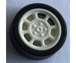 Wheel & Tire Assembly 11mm D. x 6mm with 8 Spokes with Black Tire 14mm D. x 6mm Solid Smooth (93593 / 50945)