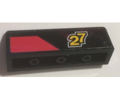 Panel 1 x 4 x 1 with Red Trapezoid Stripe and Yellow Number 27 Pattern Model Right Side (Sticker) - Set 60144