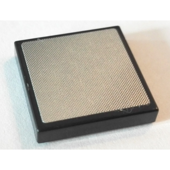 Tile 2 x 2 with Silver Vehicle Mirror Rounded Corners Pattern (Sticker) - Set 8289 (Middle dots smaller than external ones)