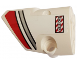 Technic, Panel Fairing # 1 Small Smooth Short, Side A with Red and Silver Stripes and 'NO STEP' Pattern (Sticker) - Set 42057