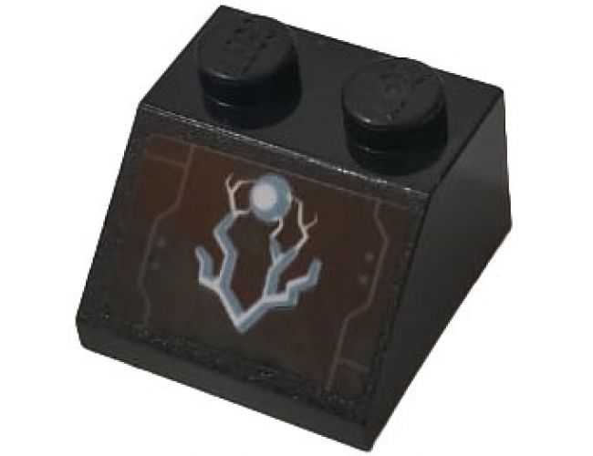 Slope 45 2 x 2 with Blue Flame of Energy on Black Background Pattern (Sticker) - Set 76102