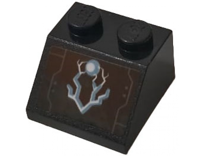 Slope 45 2 x 2 with Blue Flame of Energy on Black Background Pattern (Sticker) - Set 76102