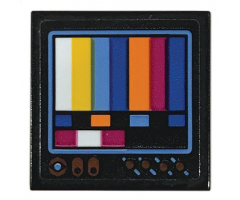 Tile 2 x 2 with TV Screen with Color Bars Pattern (Sticker) - Set 70831
