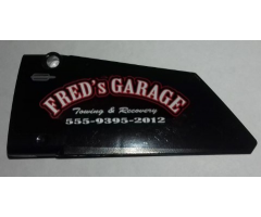 Technic, Panel Fairing #17 Large Smooth, Side A with 'FRED's GARAGE', 'Towing & Recovery' and '555-9395-2012' Pattern (Sticker) - Set 9395