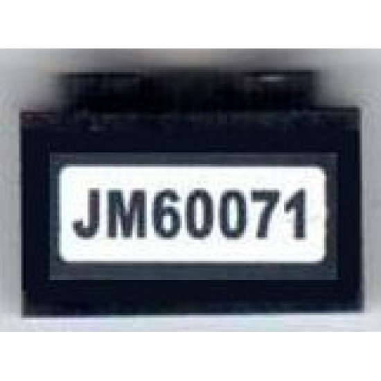 Brick 1 x 2 with 'JM60071' Pattern (Sticker) - Set 60071