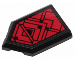 Tile, Modified 2 x 3 Pentagonal with Red SW Sith Ornament Pattern (Sticker) - Set 75251