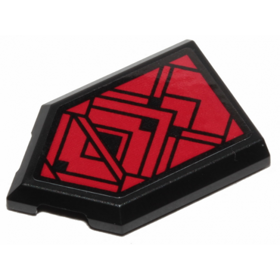 Tile, Modified 2 x 3 Pentagonal with Red SW Sith Ornament Pattern (Sticker) - Set 75251