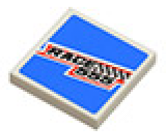 Tile 2 x 2 with 'RACE 555' and Checkered Flag Pattern (Sticker) - Set 8125