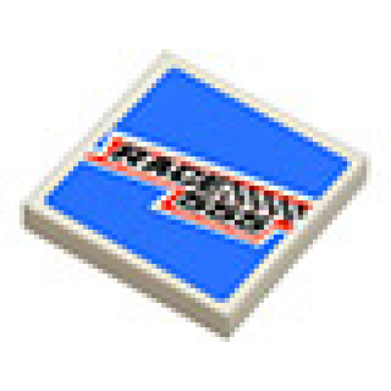 Tile 2 x 2 with 'RACE 555' and Checkered Flag Pattern (Sticker) - Set 8125