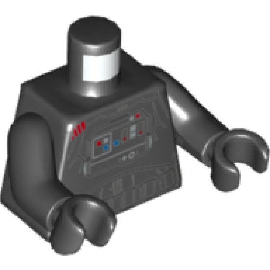 Torso SW Armor, Front Panel, Red Commander Insignia on Right Shoulder Pattern (Iden Versio) / Black Arms / Black Hands