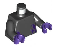 Torso with Large Dark Purple Splotches Pattern / Black Arms / Dark Purple Hands