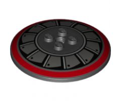 Dish 6 x 6 Inverted (Radar) - Solid Studs with Dark Red Circle and Dark Bluish Gray and Metallic Silver Fan Blades Pattern