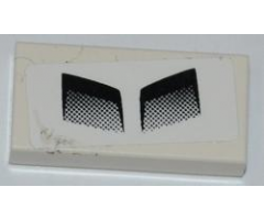 Tile 1 x 2 with 2 Black Air Intakes Pattern (Sticker) - Set 8198