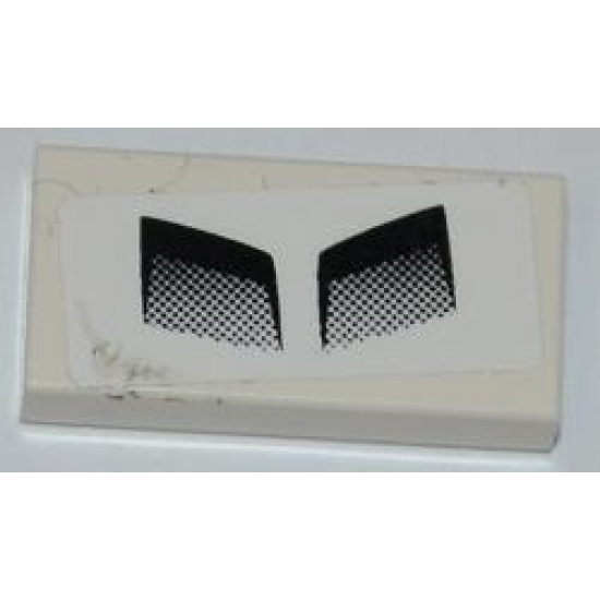 Tile 1 x 2 with 2 Black Air Intakes Pattern (Sticker) - Set 8198