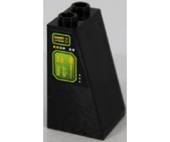 Slope 75 2 x 2 x 3 - Hollow Studs with Lime and Yellow Screens and Light Bluish Gray and Yellow Buttons Pattern, Model Right (Sticker) - Set 8105
