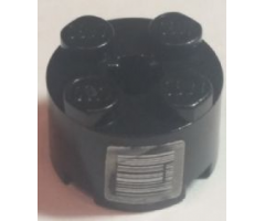 Brick, Round 2 x 2 with Axle Hole with Barcode and Binary Pattern (Sticker) - Set 7702