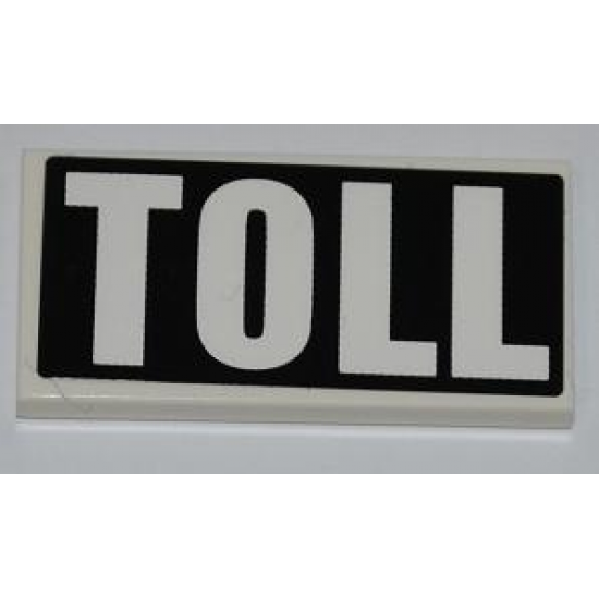 Tile 2 x 4 with White 'TOLL' on Black Background Pattern (Sticker) - Set 8197