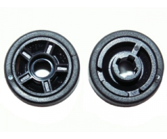 Wheel & Tire Assembly 11mm D. x 6mm with 5 Spokes with Black Tire 14mm D. x 6mm Solid Smooth (50944 / 50945)