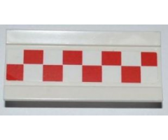 Vehicle Spoiler / Plow Blade 6 x 3 with Hinge with Red and White Checkered Pattern (Sticker) - Set 3181