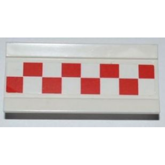 Vehicle Spoiler / Plow Blade 6 x 3 with Hinge with Red and White Checkered Pattern (Sticker) - Set 3181